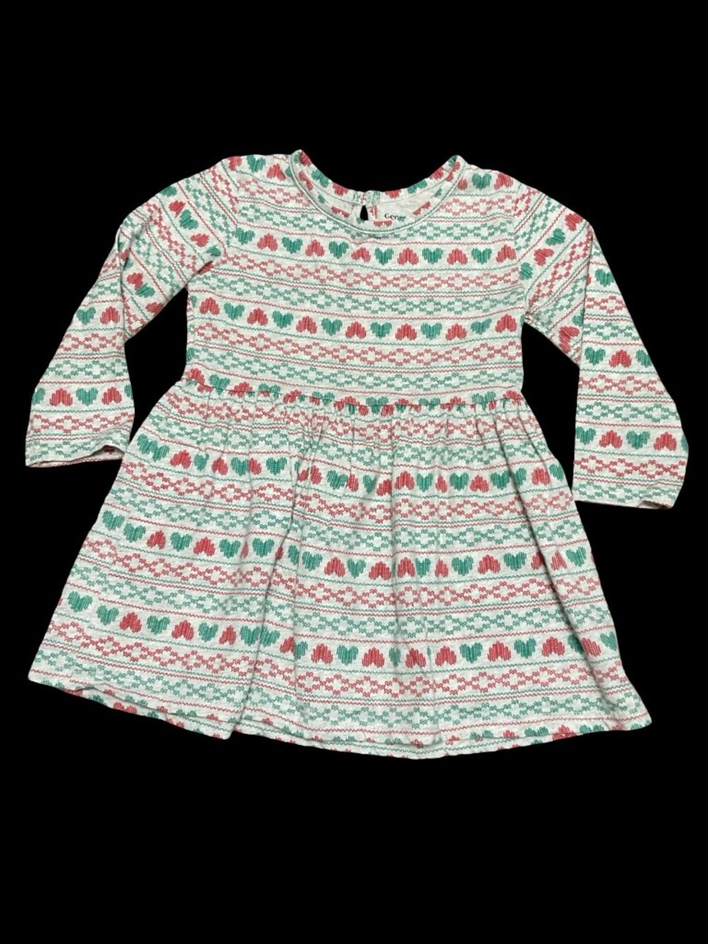 👣 5/$25 - Grey/Red/Green Holiday Print Dress